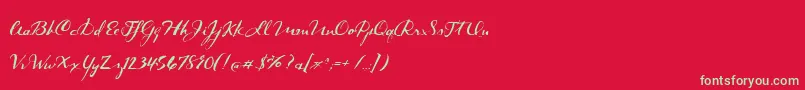 フォントBmdDarkRoast – 赤い背景に緑の文字