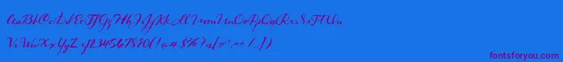 BmdDarkRoast-Schriftart – Violette Schriften auf blauem Hintergrund