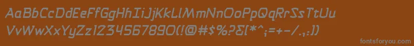 Шрифт SelfdestructbuttonbbItal – серые шрифты на коричневом фоне