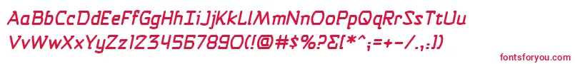 SelfdestructbuttonbbItal Font – Red Fonts on White Background