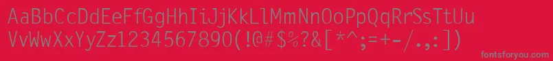 PflettergothicthreeLight Font – Gray Fonts on Red Background