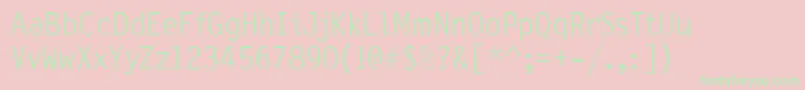 PflettergothicthreeLight Font – Green Fonts on Pink Background