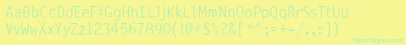 Fonte PflettergothicthreeLight – fontes verdes em um fundo amarelo