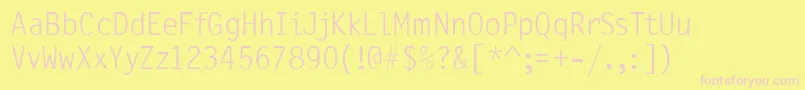 Police PflettergothicthreeLight – polices roses sur fond jaune