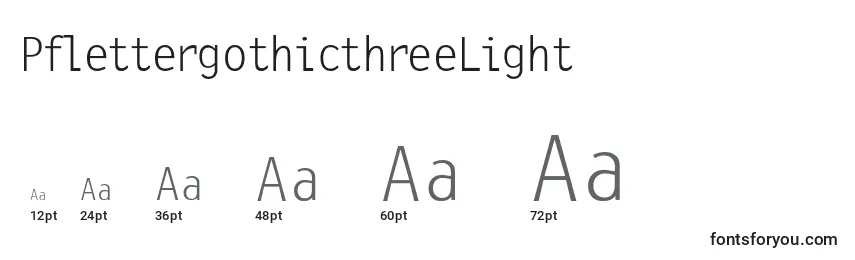 Размеры шрифта PflettergothicthreeLight