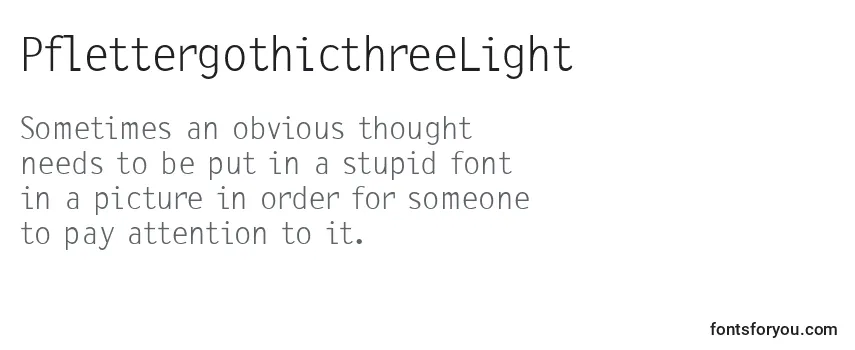 PflettergothicthreeLight Font