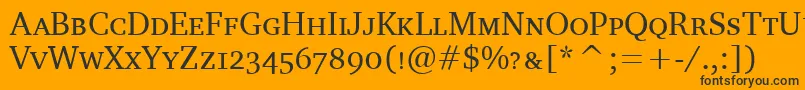 CharterScItcTt-fontti – mustat fontit oranssilla taustalla