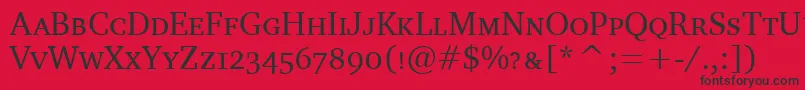 フォントCharterScItcTt – 赤い背景に黒い文字
