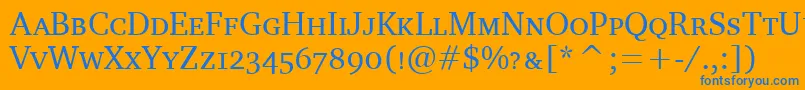 Czcionka CharterScItcTt – niebieskie czcionki na pomarańczowym tle