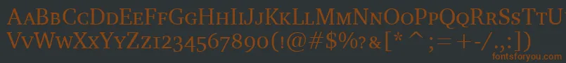 fuente CharterScItcTt – Fuentes Marrones Sobre Fondo Negro