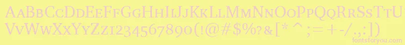 CharterScItcTt Font – Pink Fonts on Yellow Background