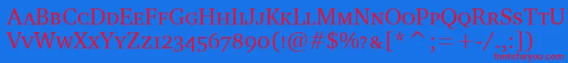 CharterScItcTt Font – Red Fonts on Blue Background