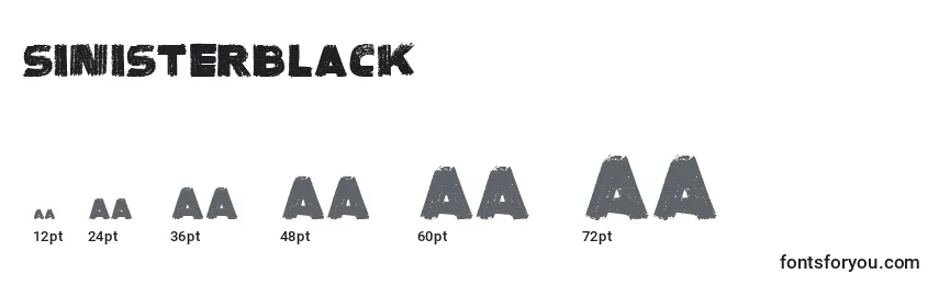 SinisterBlack Font Sizes