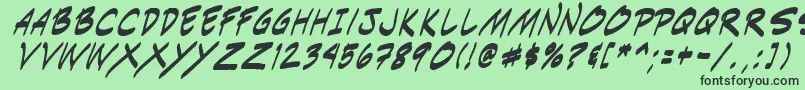 フォントIndiksi0 – 緑の背景に黒い文字