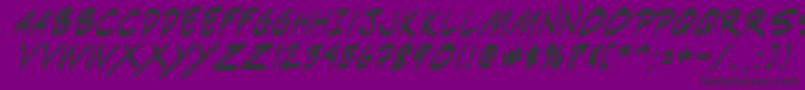 Indiksi0-fontti – mustat fontit violetilla taustalla