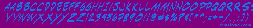 Czcionka Indiksi0 – niebieskie czcionki na fioletowym tle