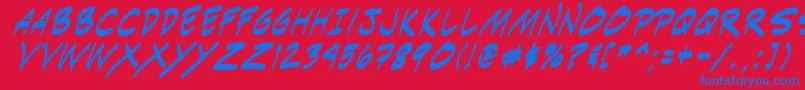 Indiksi0 Font – Blue Fonts on Red Background