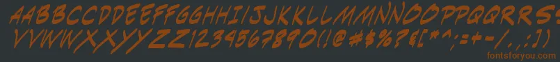 Indiksi0-Schriftart – Braune Schriften auf schwarzem Hintergrund