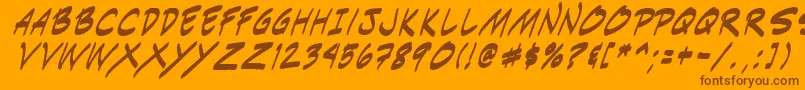 フォントIndiksi0 – オレンジの背景に茶色のフォント