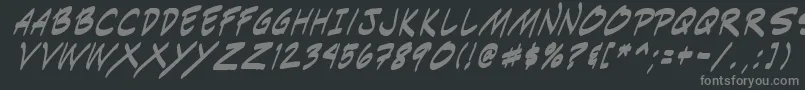 フォントIndiksi0 – 黒い背景に灰色の文字