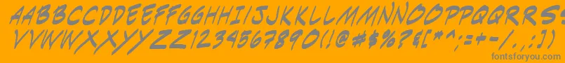 Indiksi0-fontti – harmaat kirjasimet oranssilla taustalla