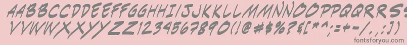 フォントIndiksi0 – ピンクの背景に灰色の文字