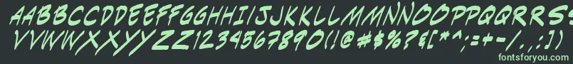 フォントIndiksi0 – 黒い背景に緑の文字