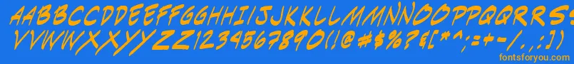 Czcionka Indiksi0 – pomarańczowe czcionki na niebieskim tle