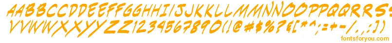 Indiksi0-fontti – oranssit fontit valkoisella taustalla