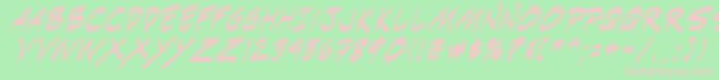 Fonte Indiksi0 – fontes rosa em um fundo verde