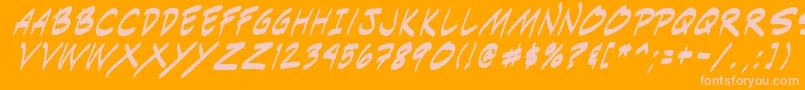 フォントIndiksi0 – オレンジの背景にピンクのフォント