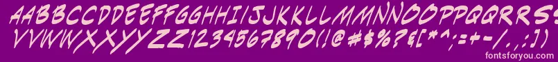 Indiksi0-Schriftart – Rosa Schriften auf violettem Hintergrund