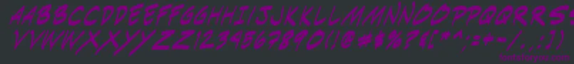 Indiksi0-fontti – violetit fontit mustalla taustalla