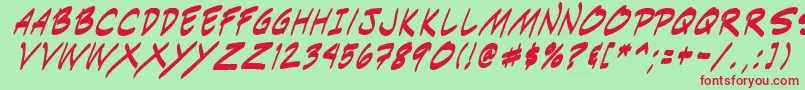 Indiksi0 Font – Red Fonts on Green Background