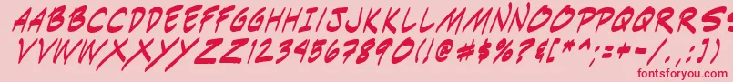 フォントIndiksi0 – ピンクの背景に赤い文字