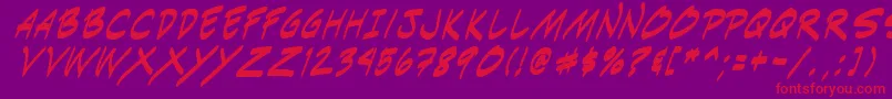 Indiksi0-Schriftart – Rote Schriften auf violettem Hintergrund