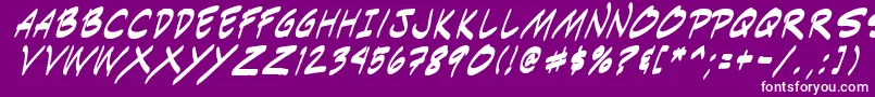 Indiksi0-Schriftart – Weiße Schriften auf violettem Hintergrund