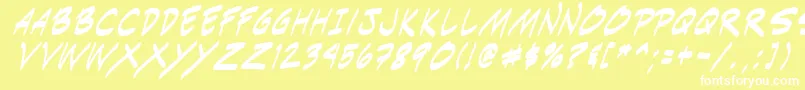 Шрифт Indiksi0 – белые шрифты на жёлтом фоне