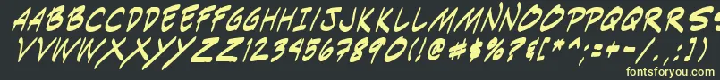 Indiksi0 Font – Yellow Fonts on Black Background