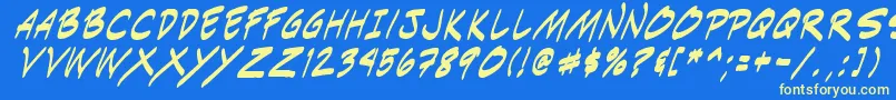 Шрифт Indiksi0 – жёлтые шрифты на синем фоне