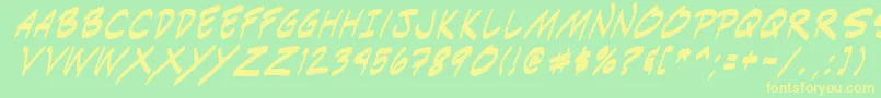 Indiksi0-Schriftart – Gelbe Schriften auf grünem Hintergrund