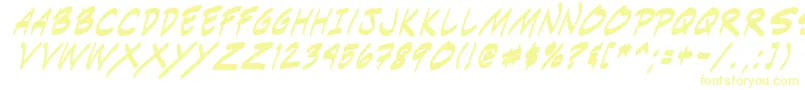 Indiksi0-Schriftart – Gelbe Schriften auf weißem Hintergrund