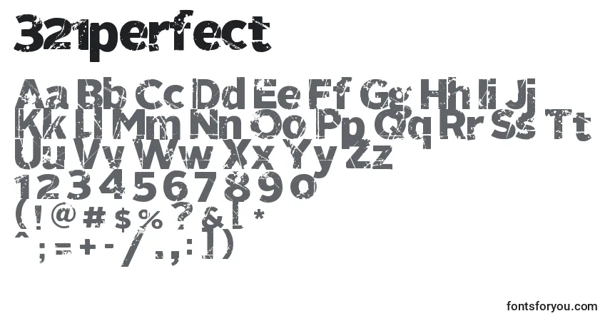A fonte 321perfect – alfabeto, números, caracteres especiais