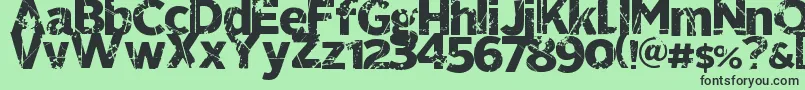 321perfect Font – Black Fonts on Green Background