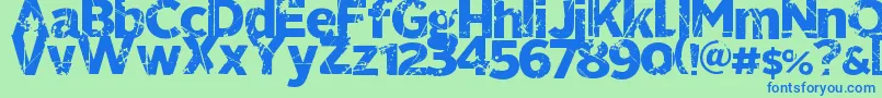 321perfect Font – Blue Fonts on Green Background