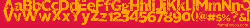 321perfect Font – Orange Fonts on Red Background