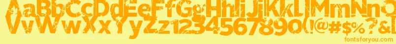 321perfect Font – Orange Fonts on Yellow Background