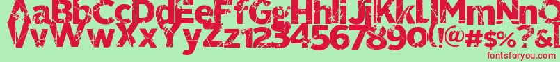 321perfect Font – Red Fonts on Green Background