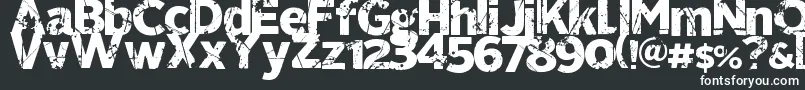 321perfect-fontti – valkoiset fontit mustalla taustalla