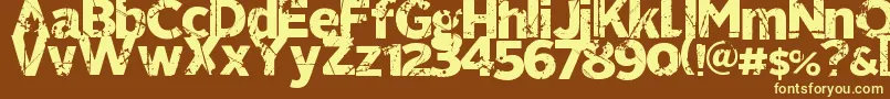 321perfect Font – Yellow Fonts on Brown Background